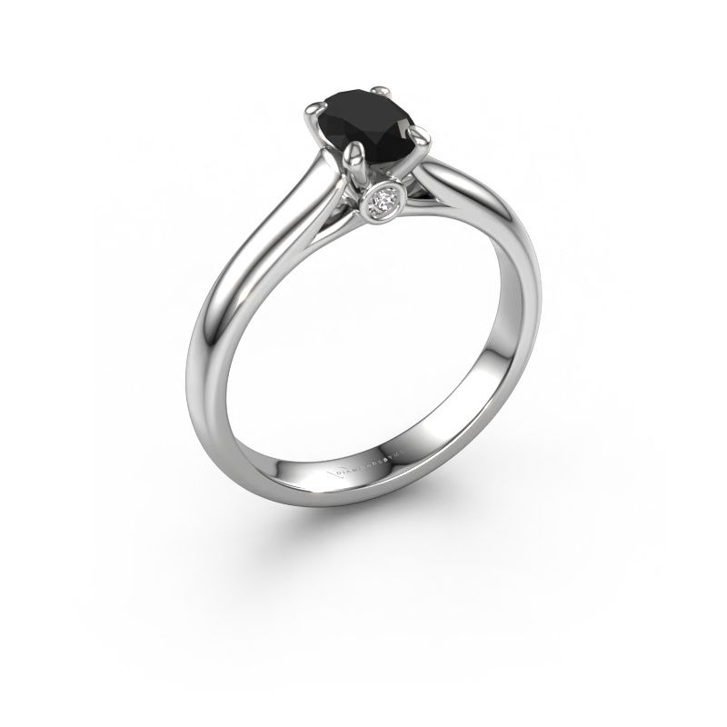 Verlobungsring Valorie ovl 1 585 Weißgold Schwarz Diamant 0.78 crt