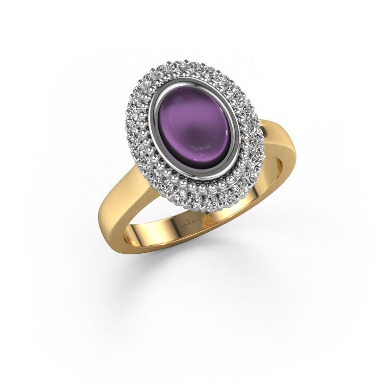 Ring Maartje 585 goud amethist 8x6 mm