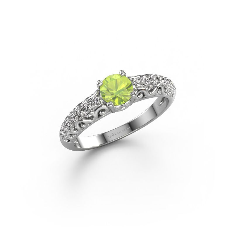 Verlobungsring Mellie 950 Platin Peridot 5 mm