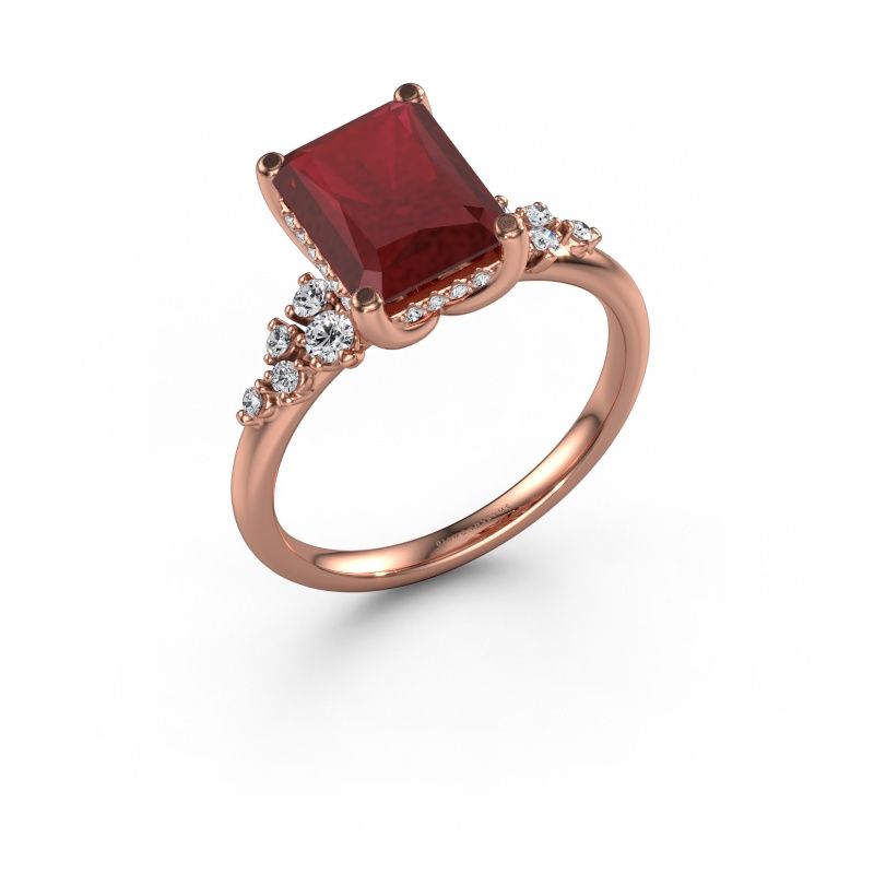 Verlobungsring Emma RAD 585 Roségold Rubin 9x7 mm