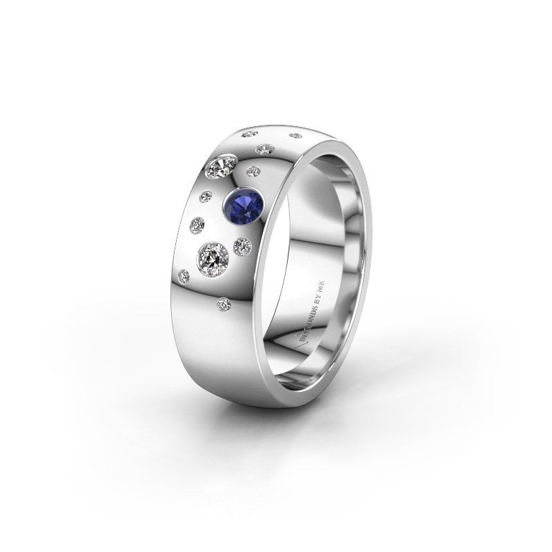 Image of Wedding ring WH0141L26BP<br/>950 platinum ±7x2 mm<br/>Sapphire