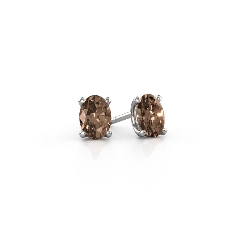 Oorstekers Sam OVL 585 witgoud bruine diamant 0.70 crt
