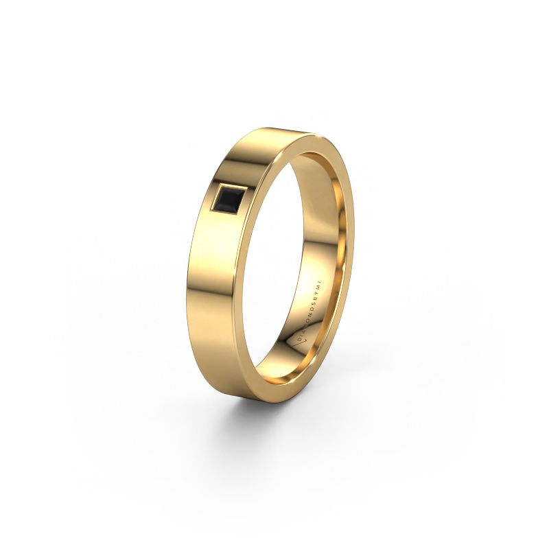 Wedding ring WH0101L14APSQ 585 gold black diamond ±4x1.7 mm