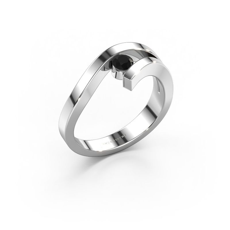 Ring Evalyn 1 585 Weißgold Schwarz Diamant 0.24 crt