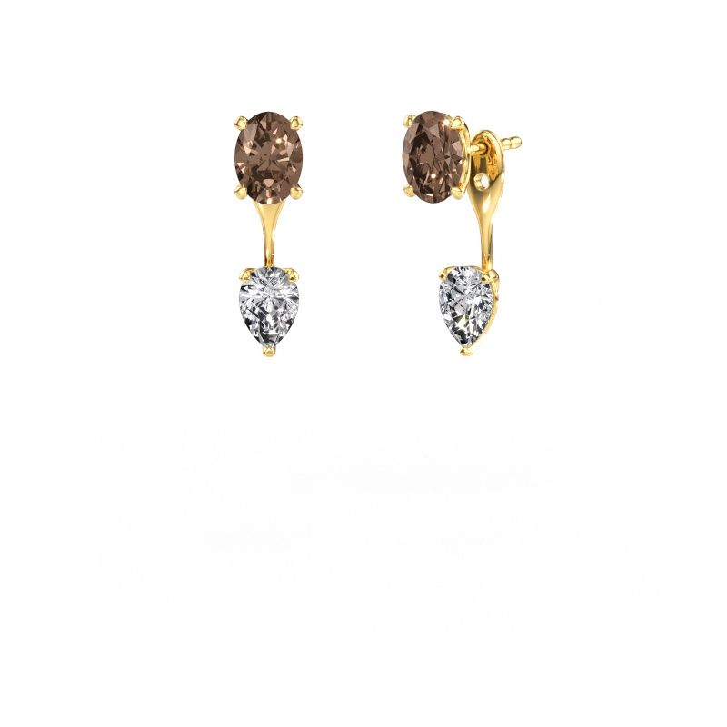 Drop earrings Kate OVL-PER 585 gold brown diamond 2.70 crt