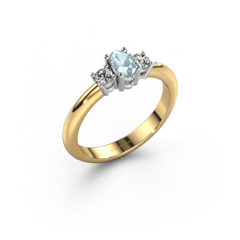 Engagement ring Karie 585 gold aquamarine 5x3 mm