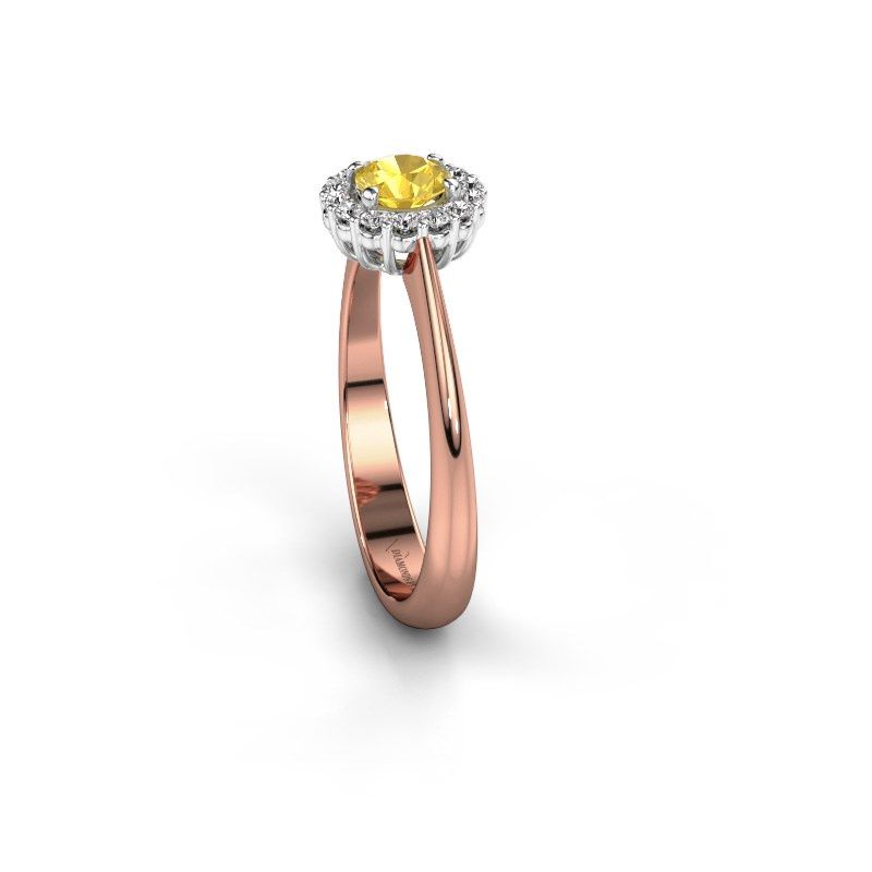 Image de Bague de fiançailles Anca<br/>585 or rose<br/>Saphir jaune 4.2 mm