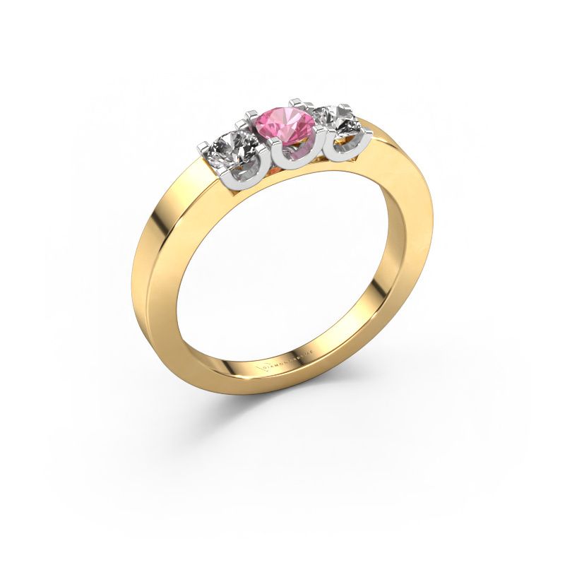 Ring Selina 1 585 gold pink sapphire 3.7 mm