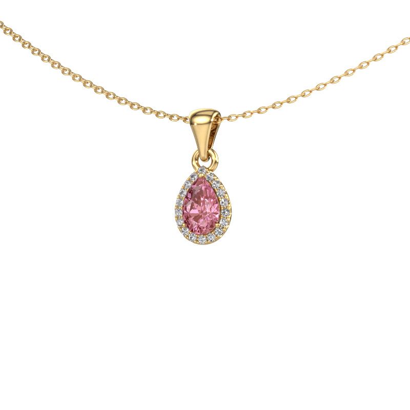 Pendant Seline per 585 gold pink lab grown diamond 6x4 mm
