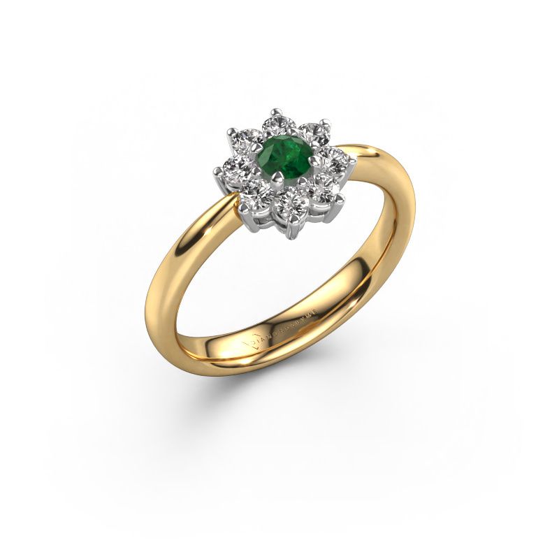Verlovingsring Camille 1 585 goud smaragd 3.4 mm