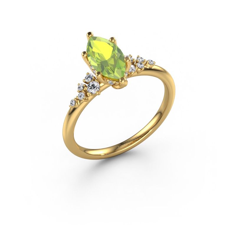 Engagement ring Emma MRQ 585 gold peridot 10x5 mm