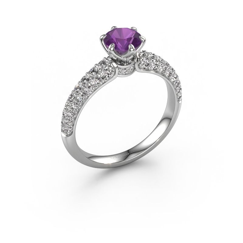 Engagement ring Meryl 950 platinum amethyst 5.7 mm