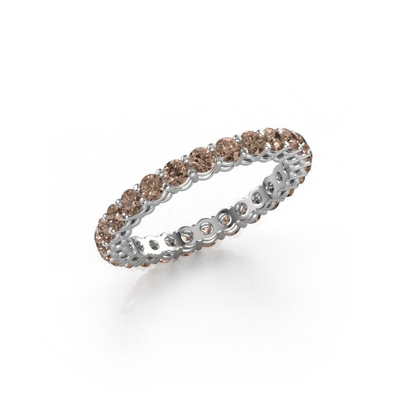 Vorsteckring Michelle full 2.4 585 Weißgold Braun Diamant 1.43 crt