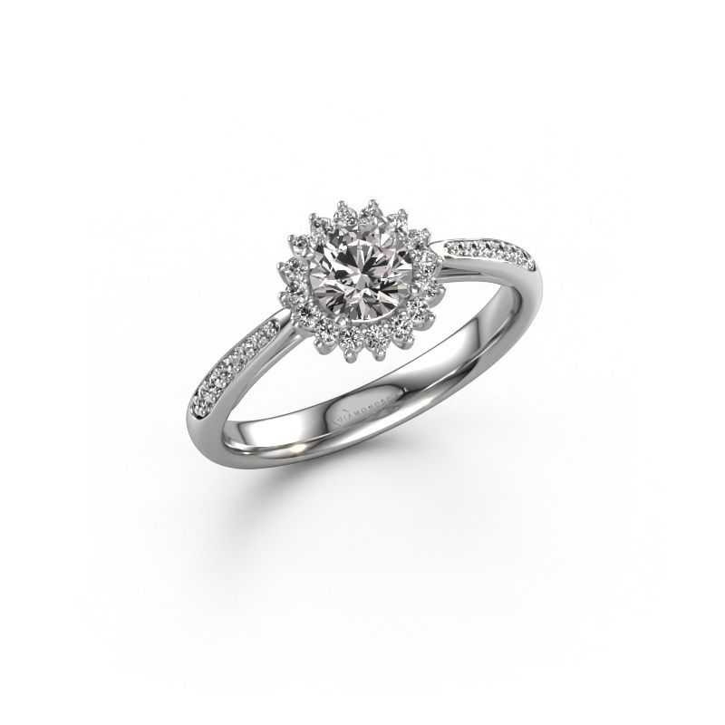 Verlovingsring Tilly RND 2 585 witgoud zirkonia 5 mm