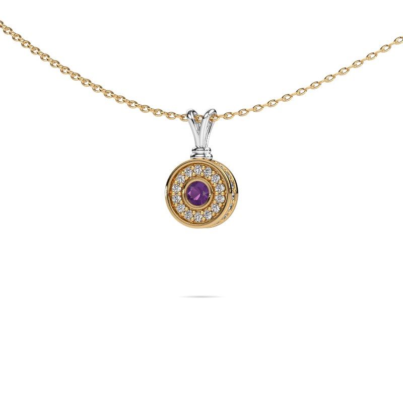 Image of Pendant Roos 585 white gold amethyst 3 mm