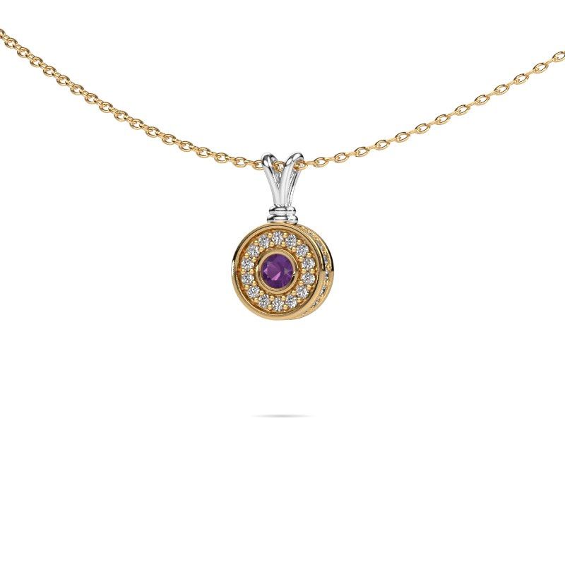 Anhänger Roos 585 Weißgold Amethyst 3 mm