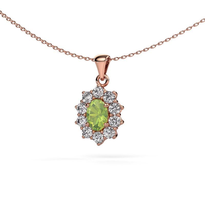 Anhänger Leesa 585 Roségold Peridot 7x5 mm