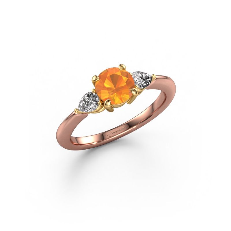Engagement ring Chanou RND 585 rose gold citrin 6 mm