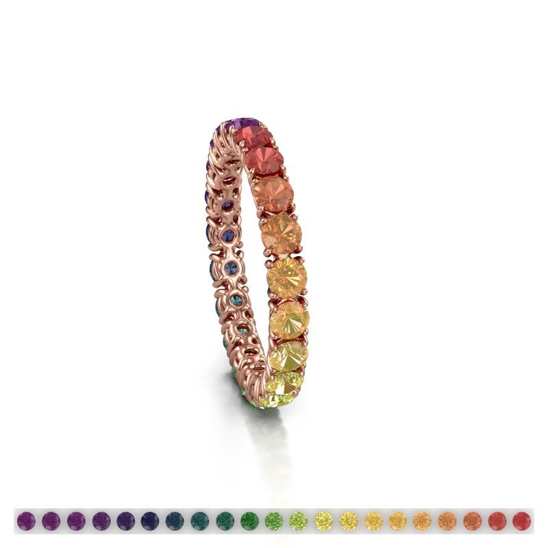 Bild von Ring vivienne 2.9<br/>585 Roségold<br/>rainbow saphir 1 2.9 mm