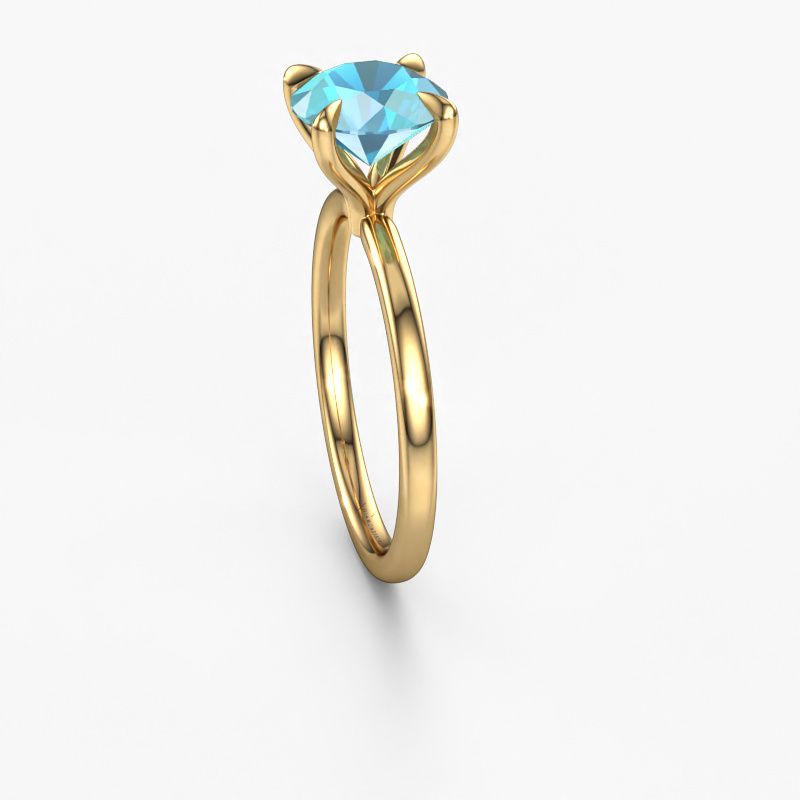 Image of Engagement Ring Crystal Rnd 1<br/>585 gold<br/>Blue topaz 8 mm