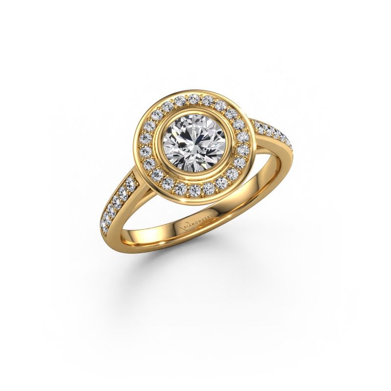 Engagement ring Noud 2 RND 585 gold lab grown diamond 0.991 crt