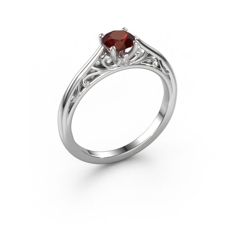 Engagement ring Shannon rnd 585 white gold garnet 5 mm
