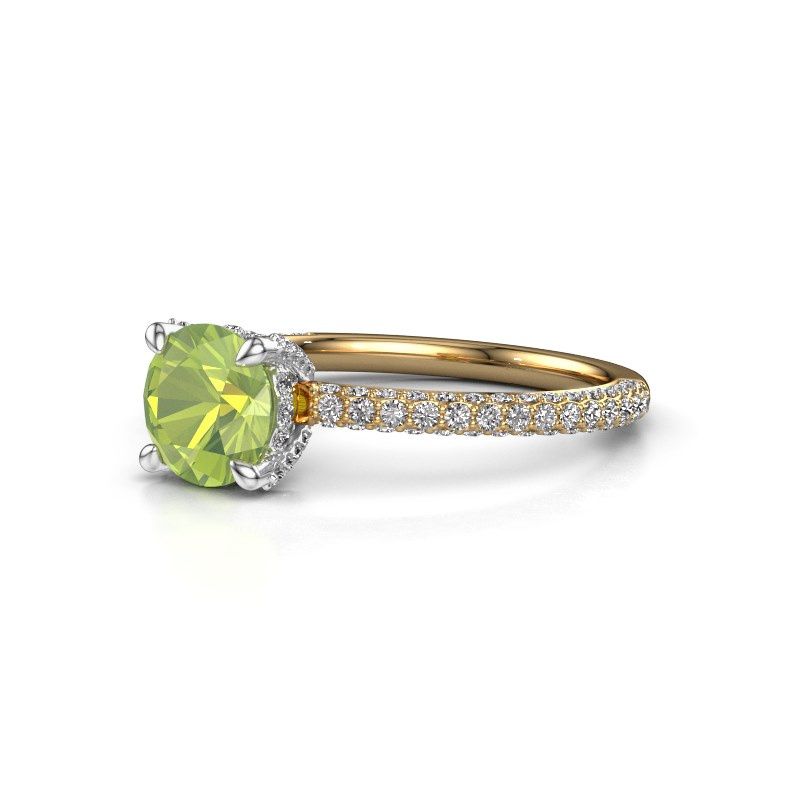 Image of Engagement ring saskia rnd 2<br/>585 gold<br/>Peridot 6.5 mm
