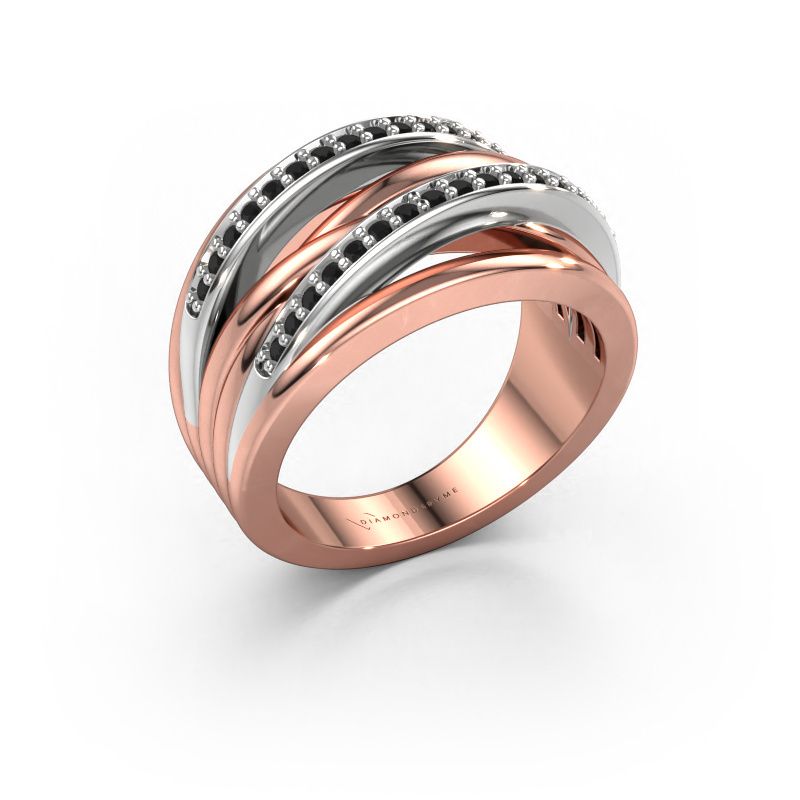 Bague Annabel 2 585 or rose diamant noir 0.288 crt