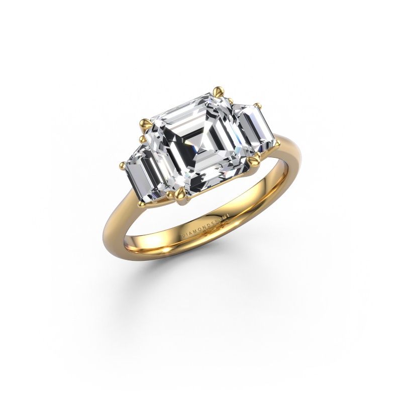 Engagement ring Maggie ASC 585 gold lab grown diamond 3.60 crt