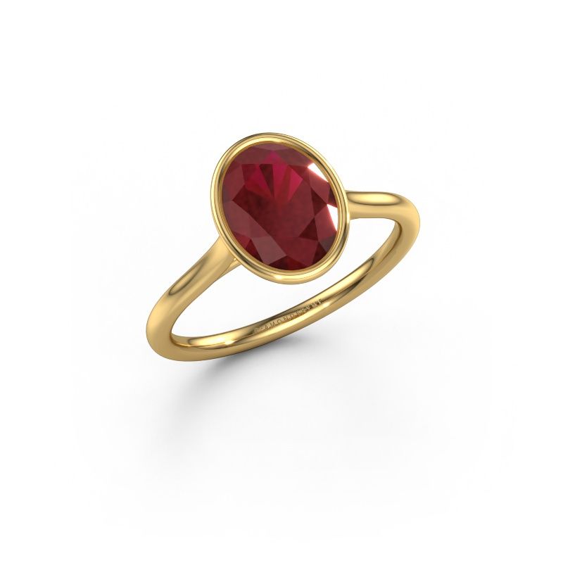 Engagement ring Lavon OVL 585 gold ruby 9x7 mm