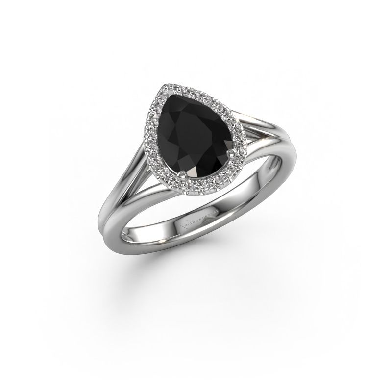Verlobungsring Verla pear 1 585 Weißgold Schwarz Diamant 1.397 crt