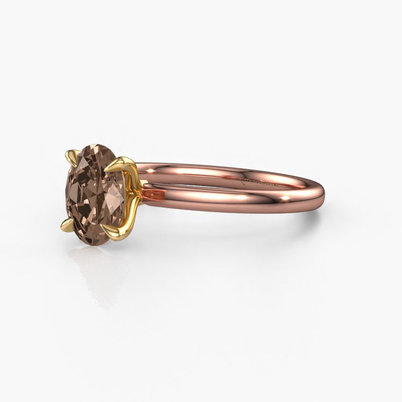 Image of Engagement Ring Crystal Ovl 1<br/>585 rose gold<br/>Brown diamond 1.10 crt