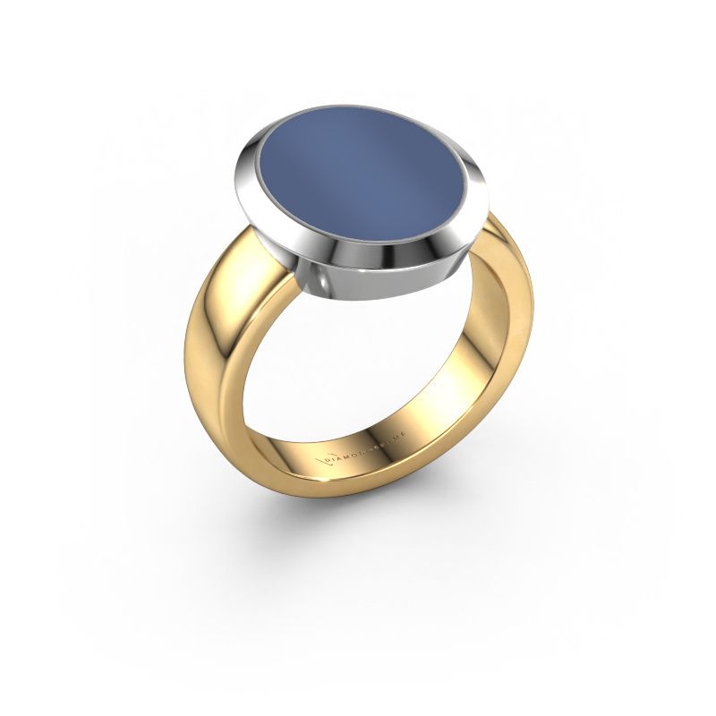 Signet ring Oscar 4 585 gold blue sardonyx 15x12 mm