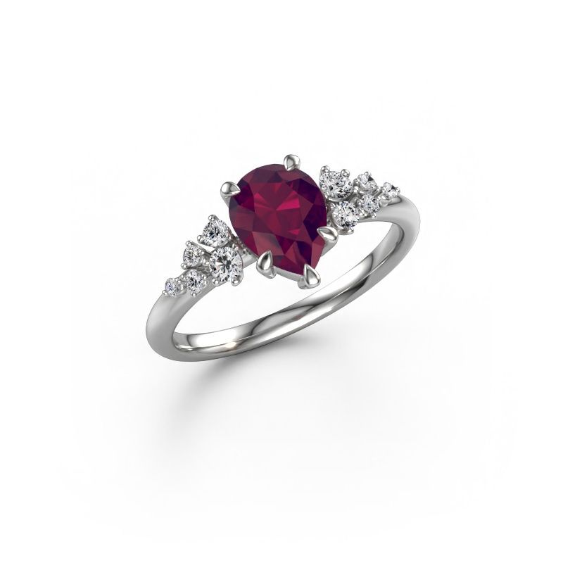 Verlovingsring Royce PER 950 platina rhodoliet 8x6 mm
