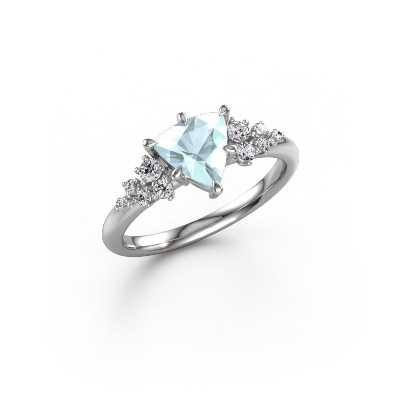 Engagement ring Royce TRI 950 platinum aquamarine 7 mm