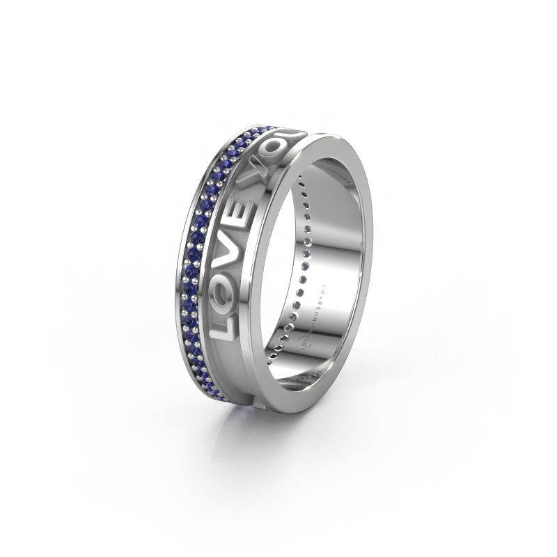 Trouwring Namering 2 585 witgoud ±6x2 mm