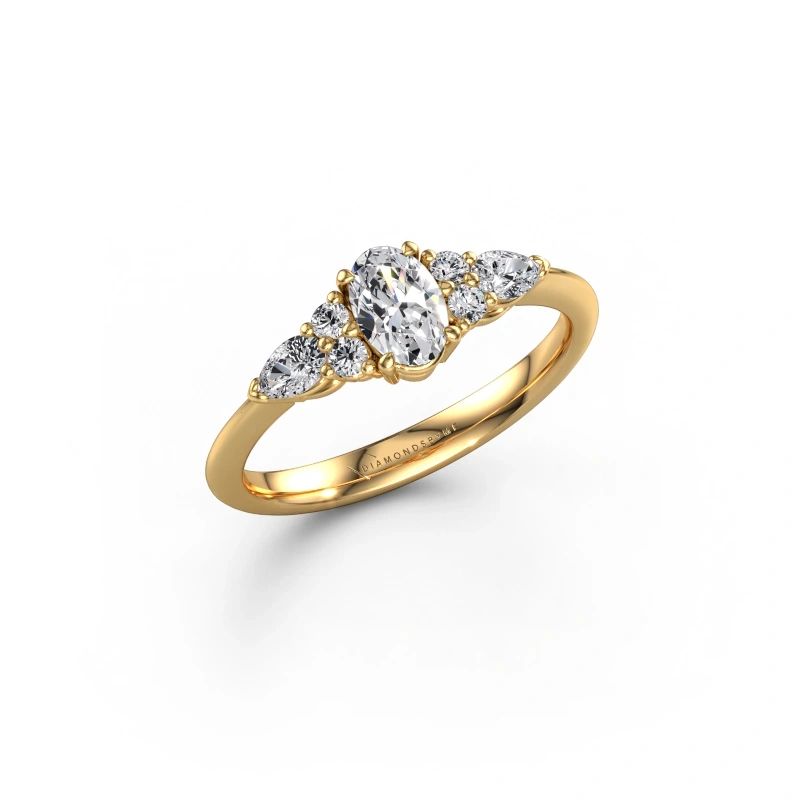 Engagement ring Melani OVL 585 gold lab grown diamond 0.86 crt