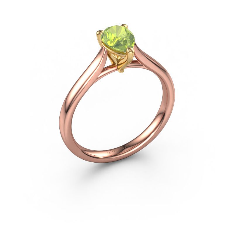 Verlovingsring Mignon PER 1 585 rosé goud peridoot 7x5 mm
