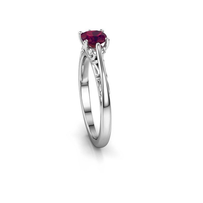 Image of Engagement ring shannon cus<br/>585 white gold<br/>Rhodolite 5 mm