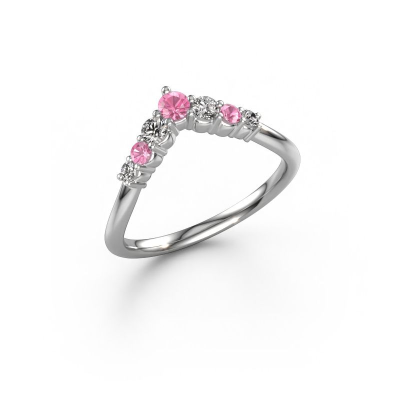 Bague superposable Imani B 585 or blanc saphir rose 2.9 mm