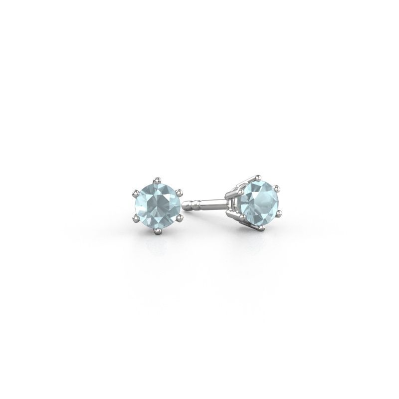 Earrings Fay 950 platinum aquamarine 4.2 mm