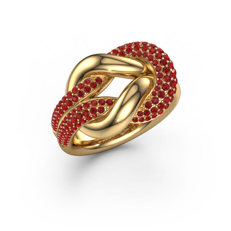 Ring Delena 585 goud robijn 0.8 mm