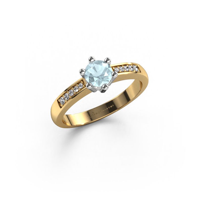 Engagement ring Luna 2 585 gold aquamarine 5 mm