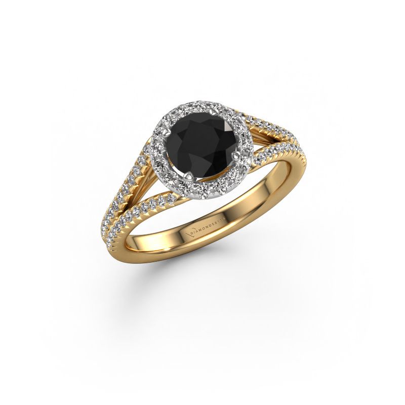 Verlovingsring Verla rnd 2 585 goud zwarte diamant 1.72 crt