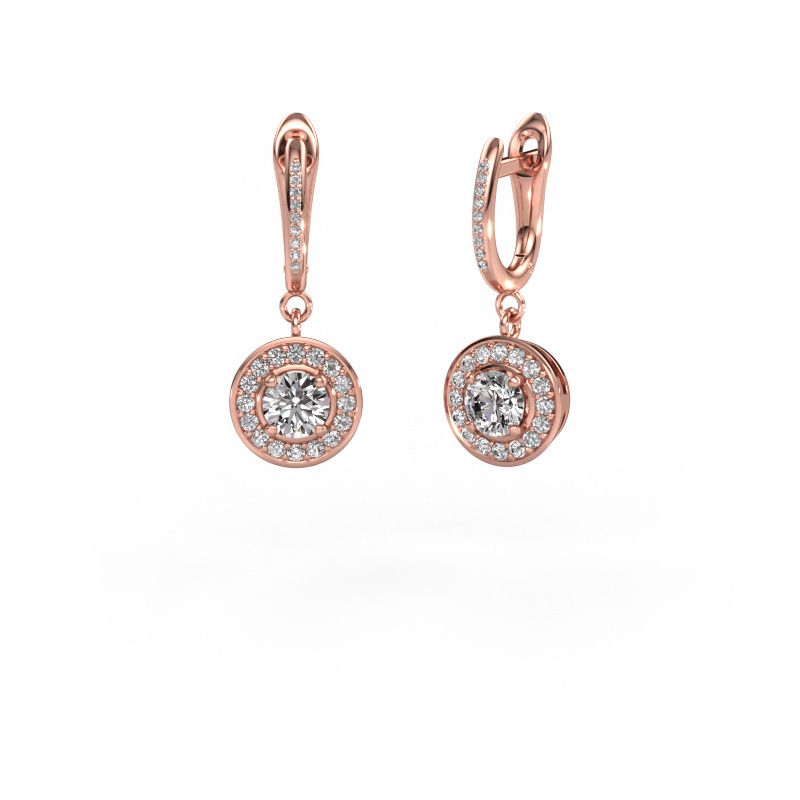 Pendants d'oreilles Ninette 2 585 or rose zircone 5 mm