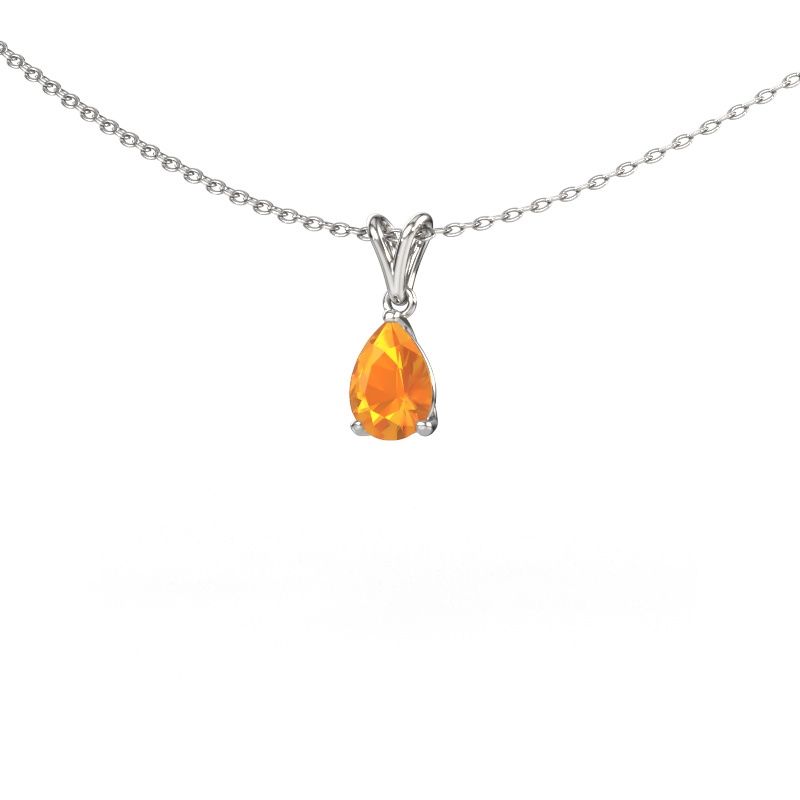 Pendant Sam PER 585 white gold citrin 7x5 mm