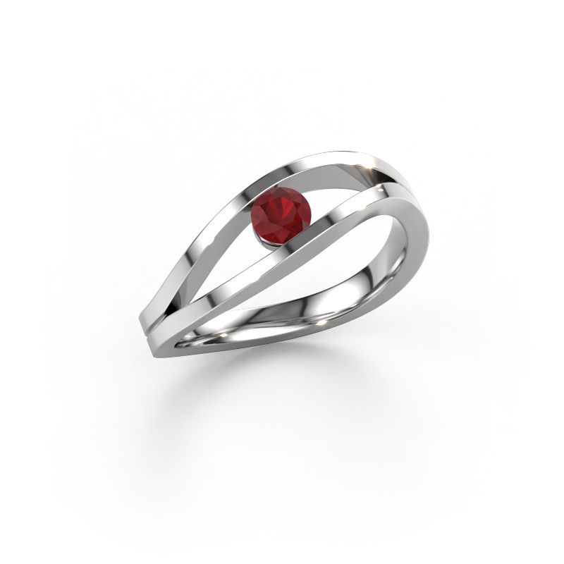 Verlobungsring Sigrid 1 950 Platin Rubin 3.7 mm