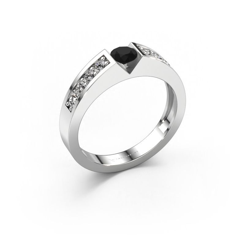 Verlovingsring Lizzy 2 950 platina zwarte diamant 0.36 crt