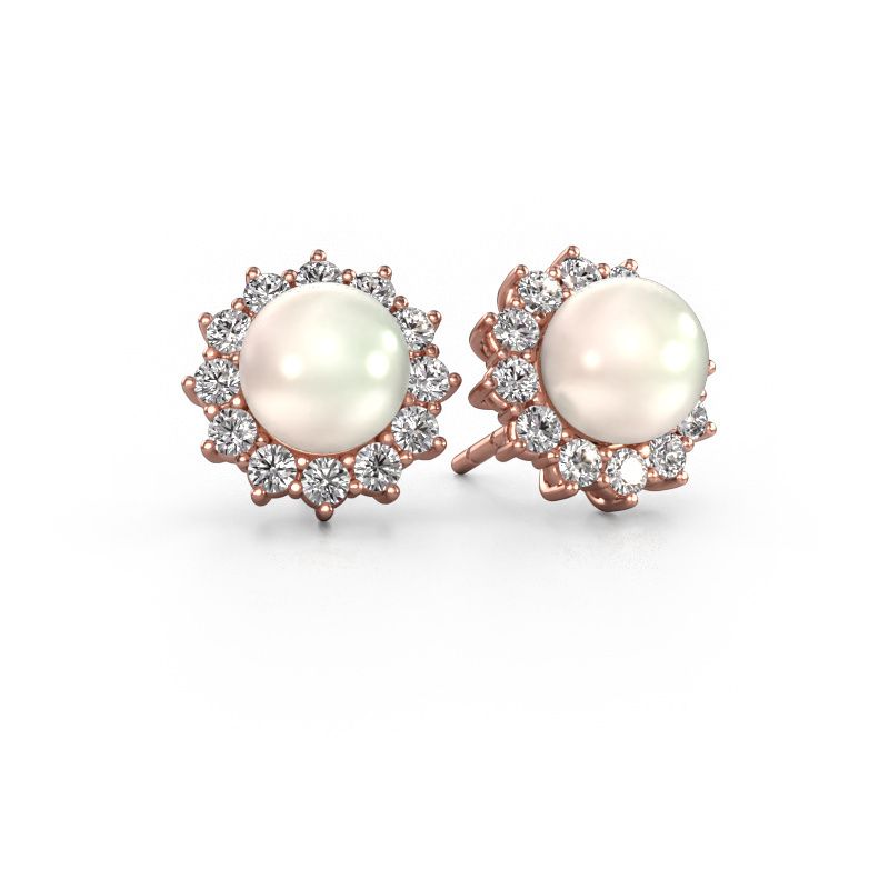 Earrings Tess 585 rose gold white pearl 5 mm