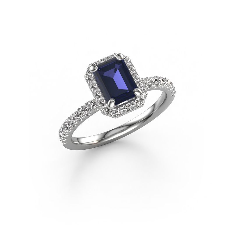 Engagement ring Miranda EME 950 platinum sapphire 7x5 mm